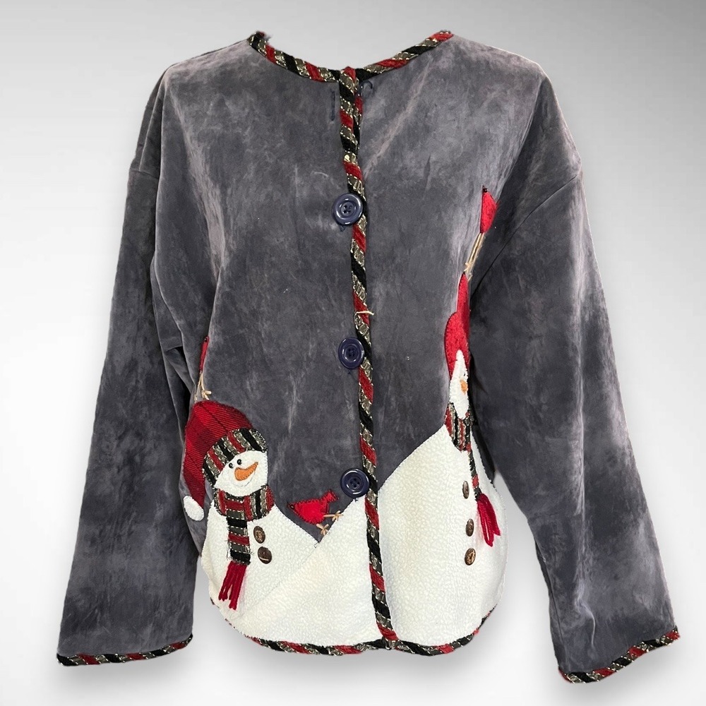 Women's Vintage Faux‎ Suede Embroidered Christmas Jacket